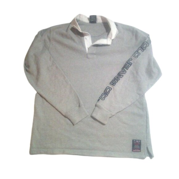 Vintage Polo Jeans Company Mens Ralph Lauren Rugby Polo Long Sleeve Shirt Xlarge - Picture 2 of 6